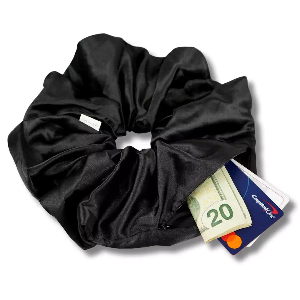 ★KIMHEKIM★ Oversized Striped Denim Scrunchie (Navy, Black) Kim Mini Scrunchie JUNGLE GREEN | ALLSAINTS US