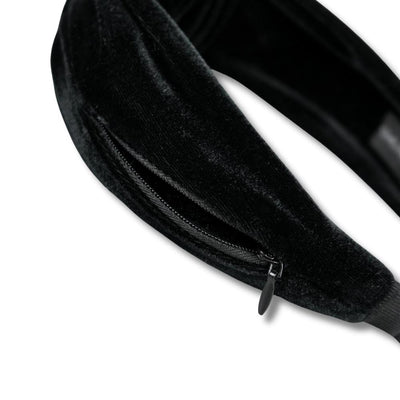 Black Hard Knot Zipper Pocket Headband - Smunchys