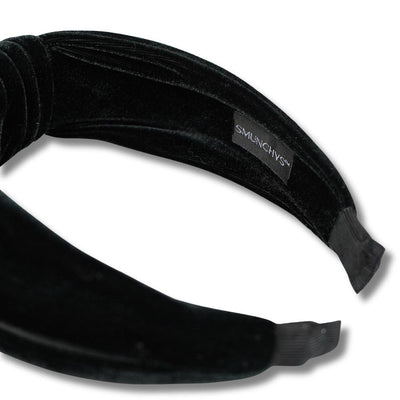 Black Hard Knot Zipper Pocket Headband - Smunchys