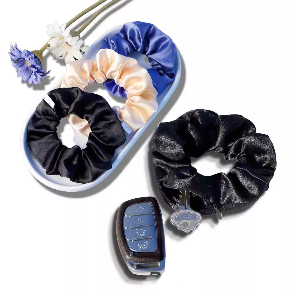 Satin Hidden Zipper Pocket Scrunchies