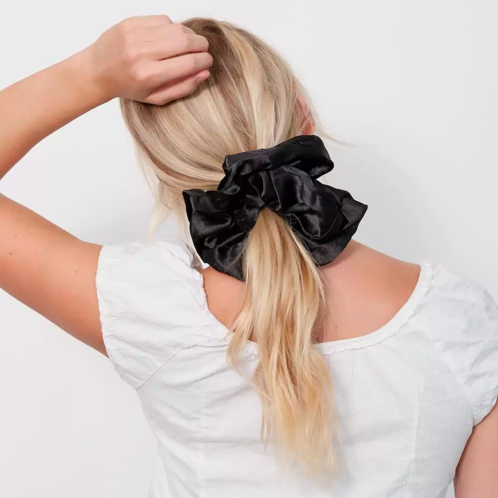 NEW Rue Sloane London Chou Super Scrunchie Black Oversized Statement Hair Tie Jumbo Scrunchies | Smunchys main image 4