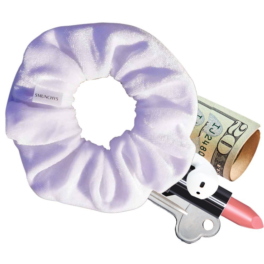 Milky White Zipper Scrunchie - Smunchys