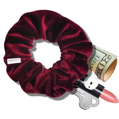 Burgundy Zipper Scrunchie - Smunchys