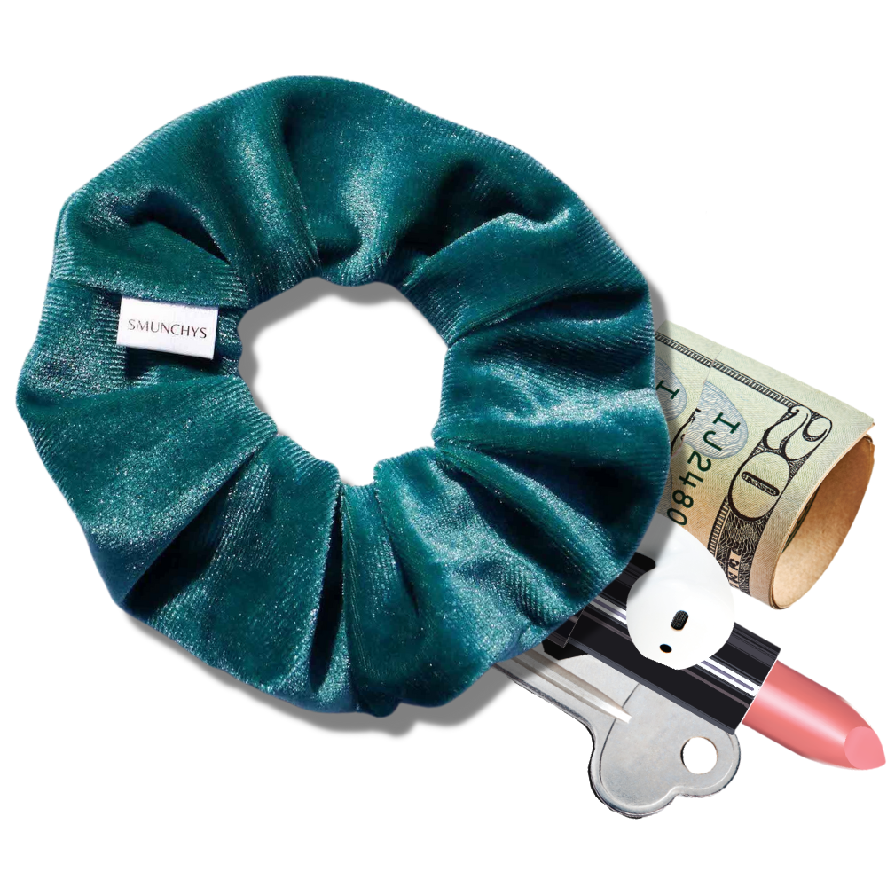 Turquoise Zipper Scrunchie