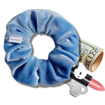 Light Blue Zipper Scrunchie