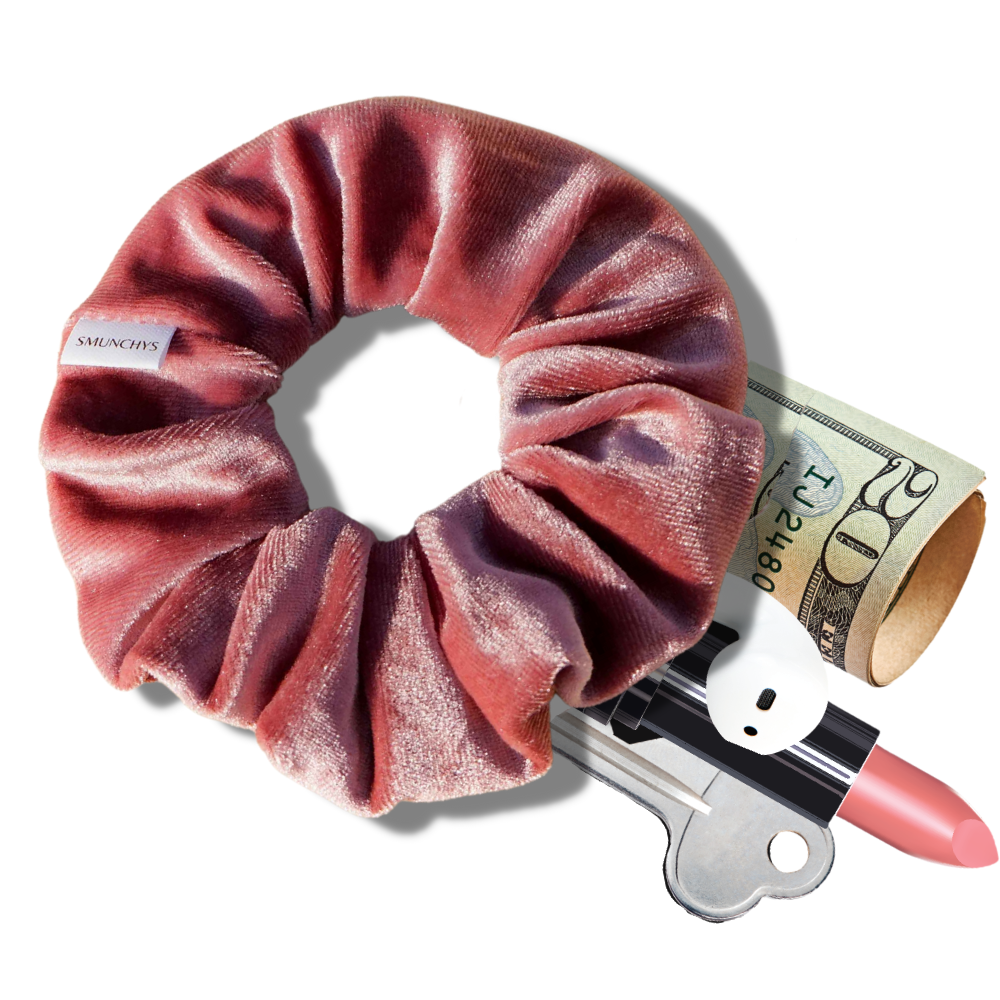 Dreamy Pink Zipper Pocket Scrunchie - Smunchys