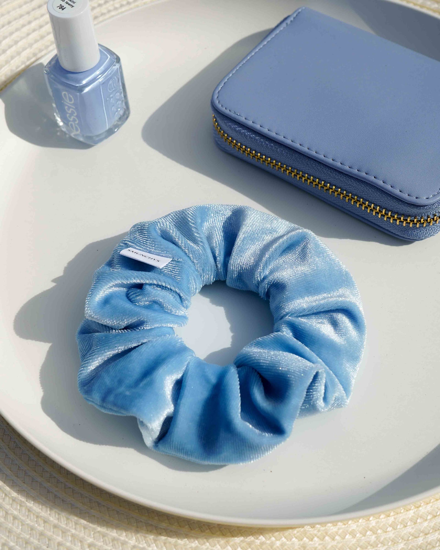 Light Blue Zipper Scrunchie - Smunchys