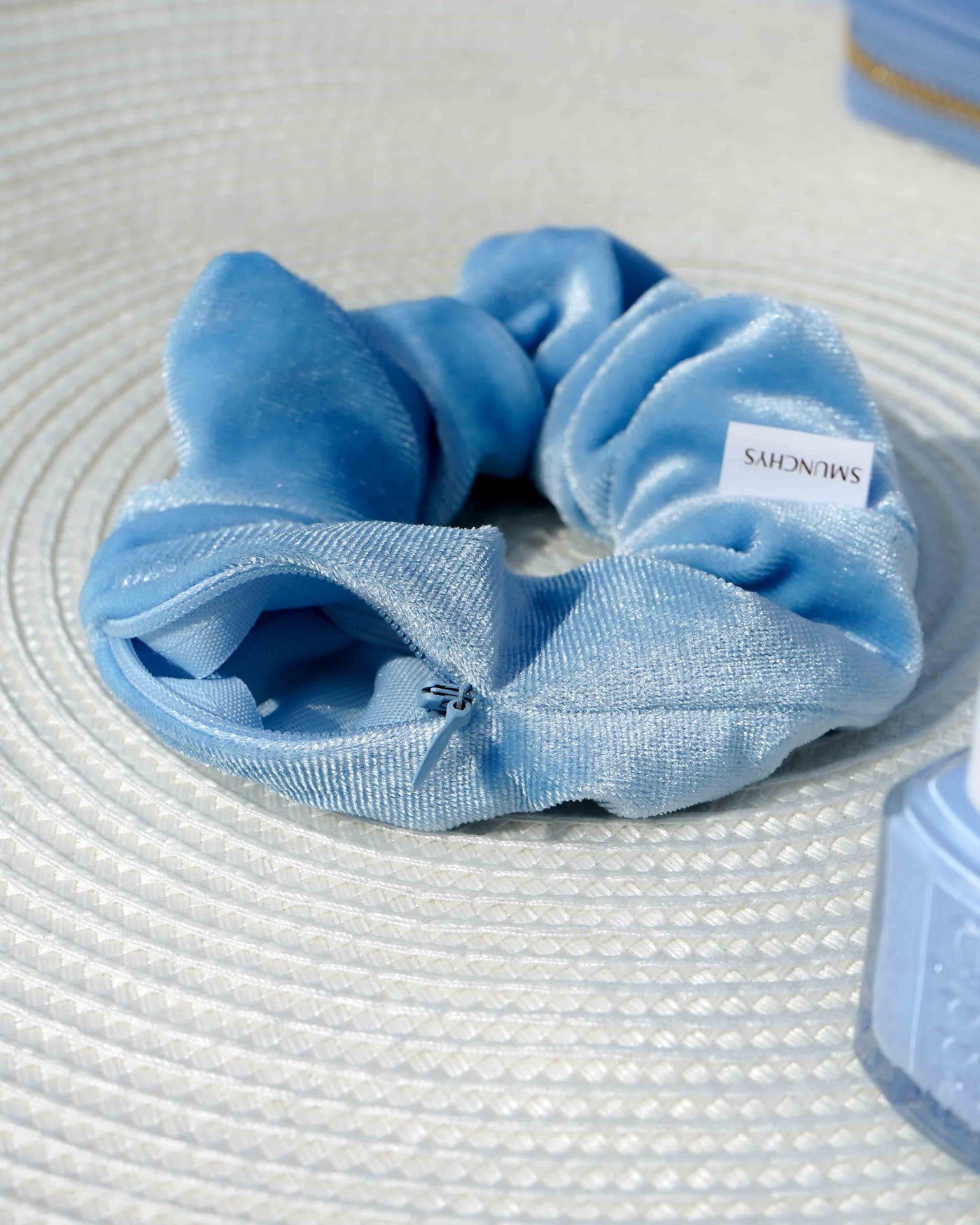 Light Blue Zipper Scrunchie - Smunchys