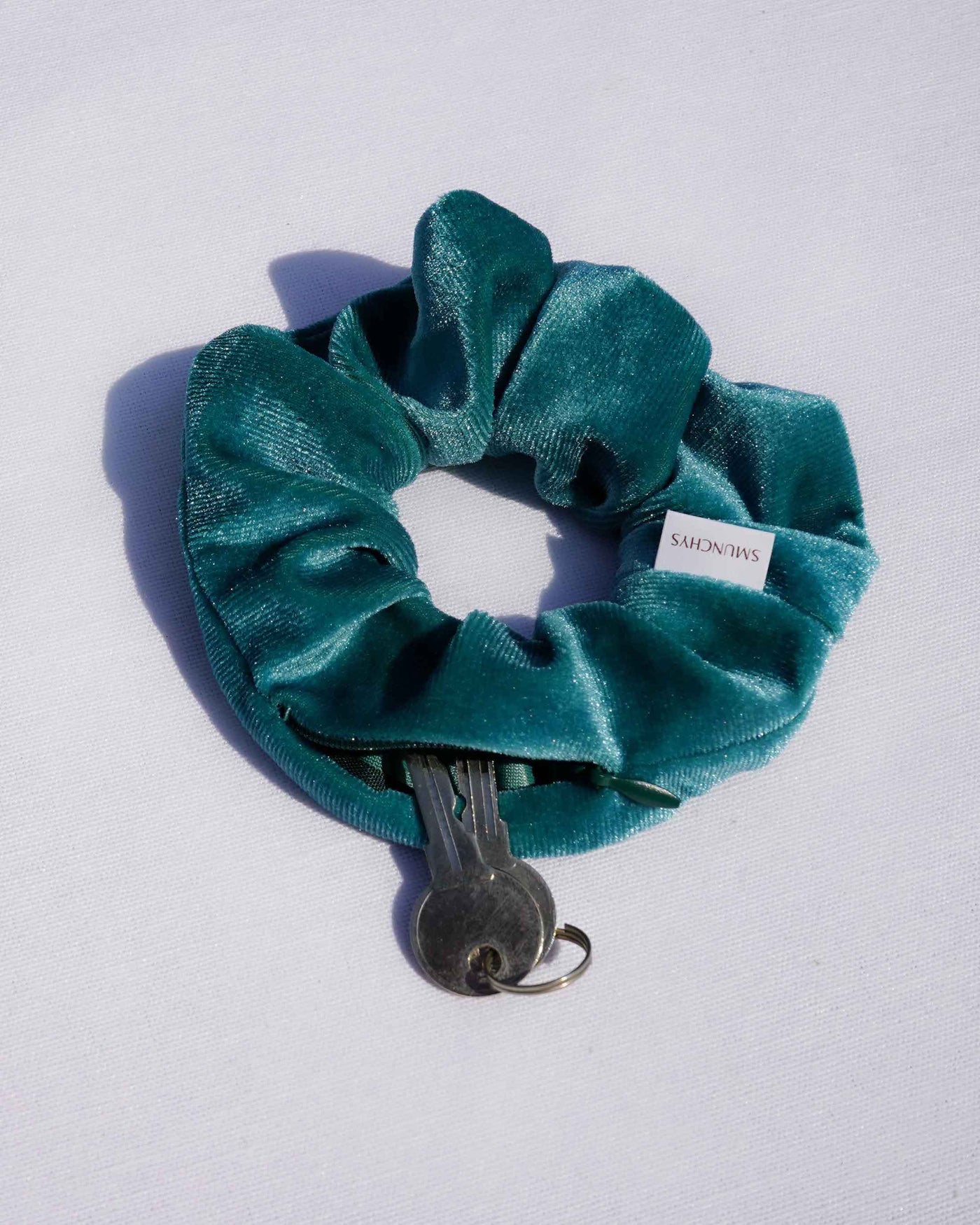 Turquoise Zipper Scrunchie - Smunchys