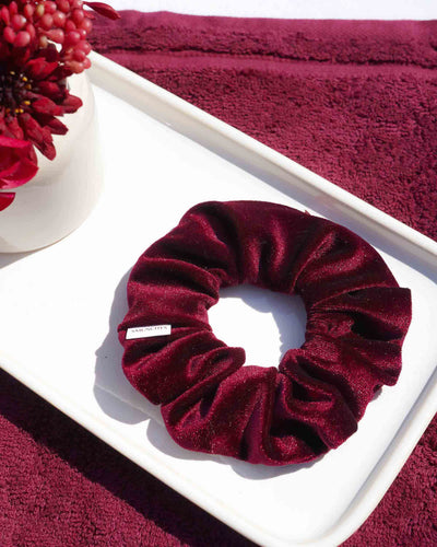 Burgundy Zipper Scrunchie - Smunchys