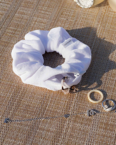 Milky White Zipper Scrunchie - Smunchys