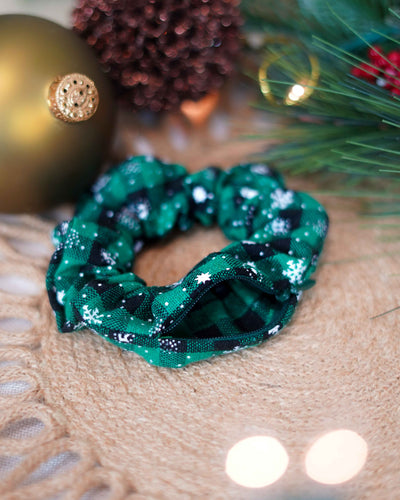Holiday Green with Snowflakes