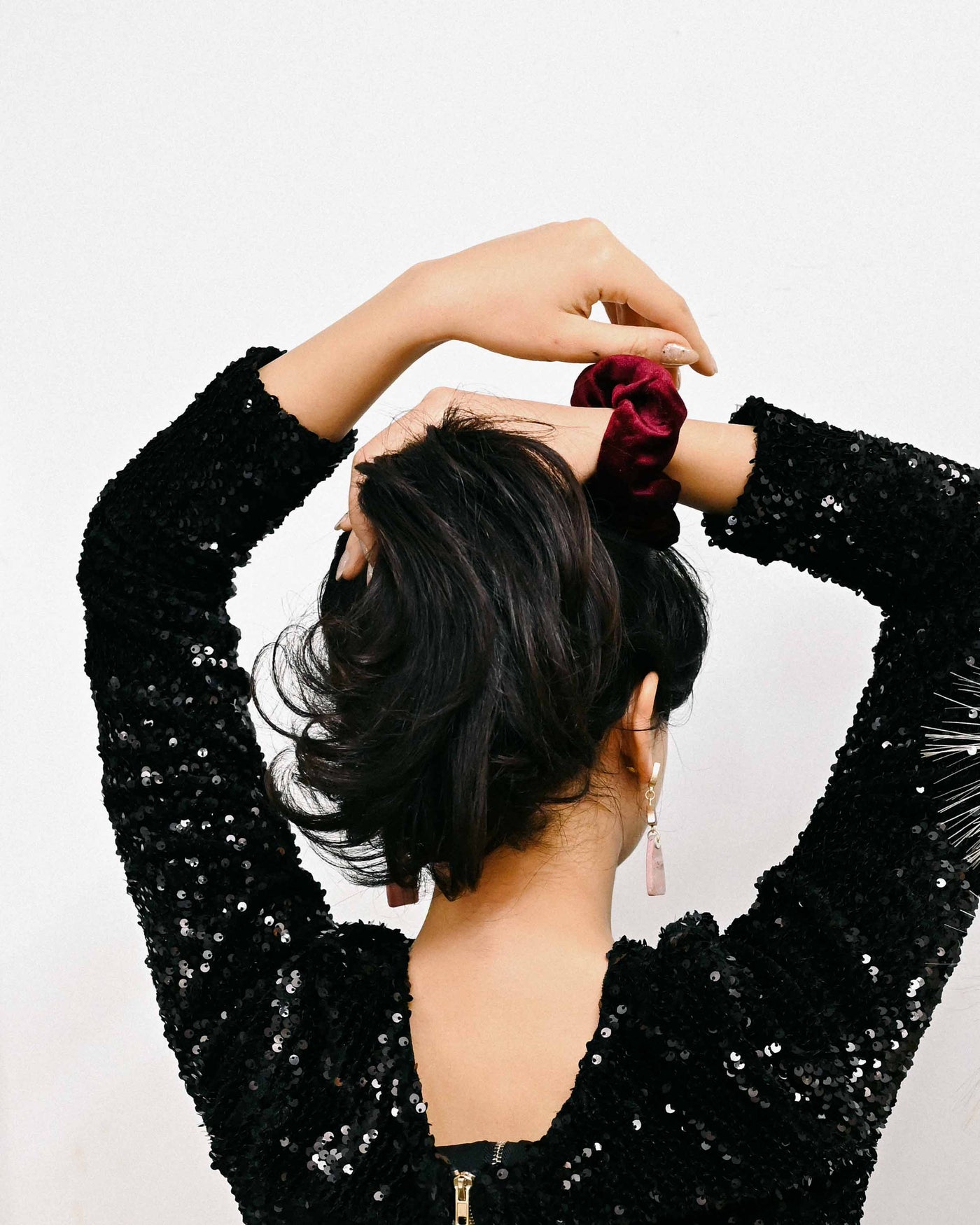 Burgundy Zipper Scrunchie - Smunchys