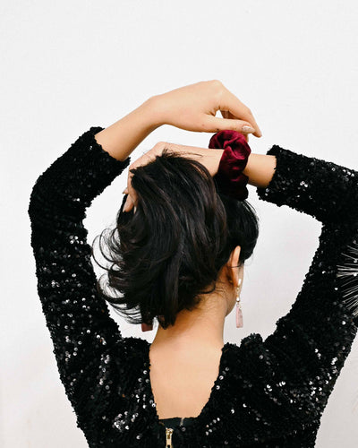 Burgundy Zipper Scrunchie - Smunchys