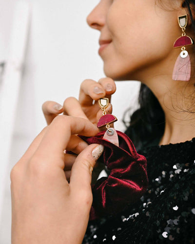 Burgundy Zipper Scrunchie - Smunchys